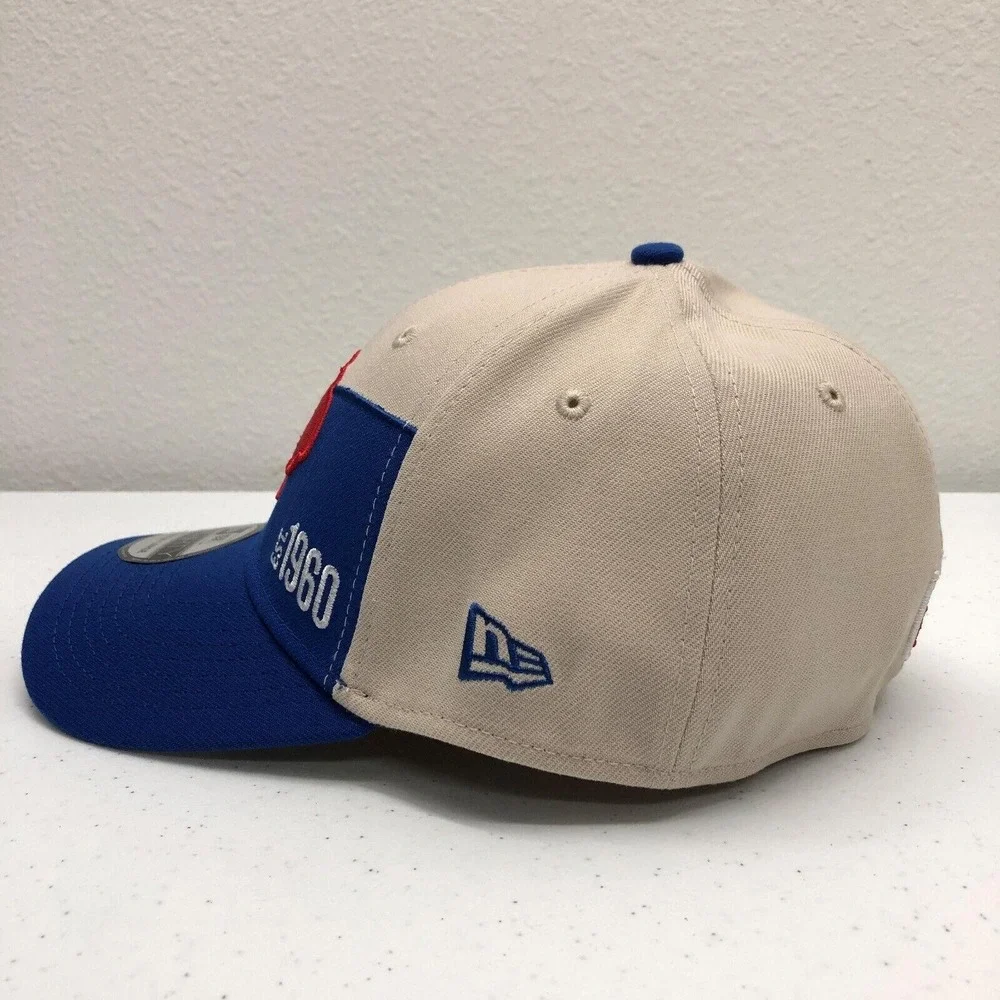 Buffalo Bills Hat Cap Fitted Mens Medium Large Tan Blue NFL Football New Era